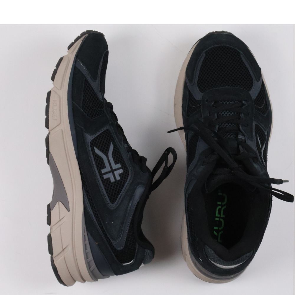 KURU Quantum Walking Shoes Black Mesh Suede Mens 10.5 Womens 12 NEW Retails $160
